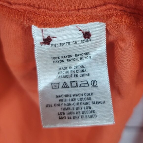 Maeve Clara Top Orange Size 8 Split Back Button Up Career Work Anthropologie - Picture 7 of 7